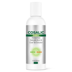 SALVE Cosalic shampoo bottle pour demonstrating dandruff-prone scalp care