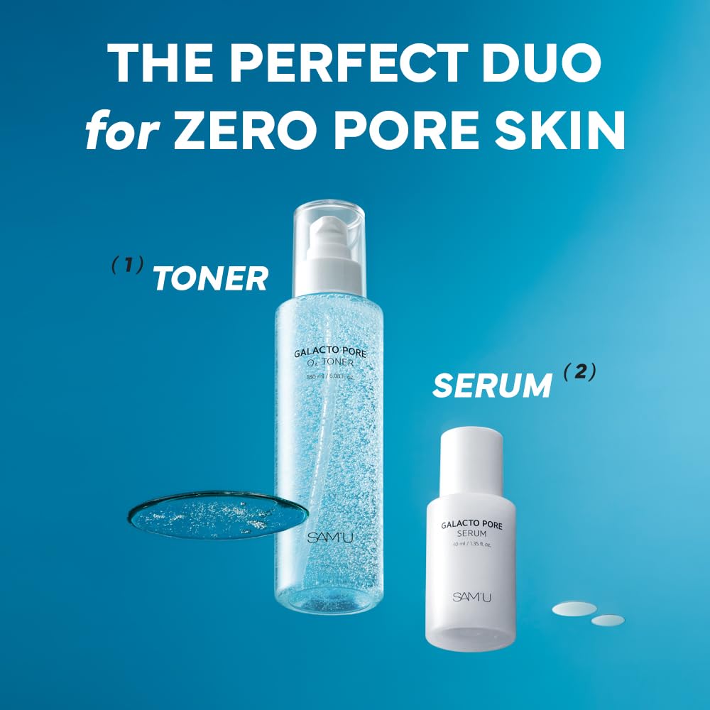 SAM'U Galacto Pore Serum before-after comparison for texture.