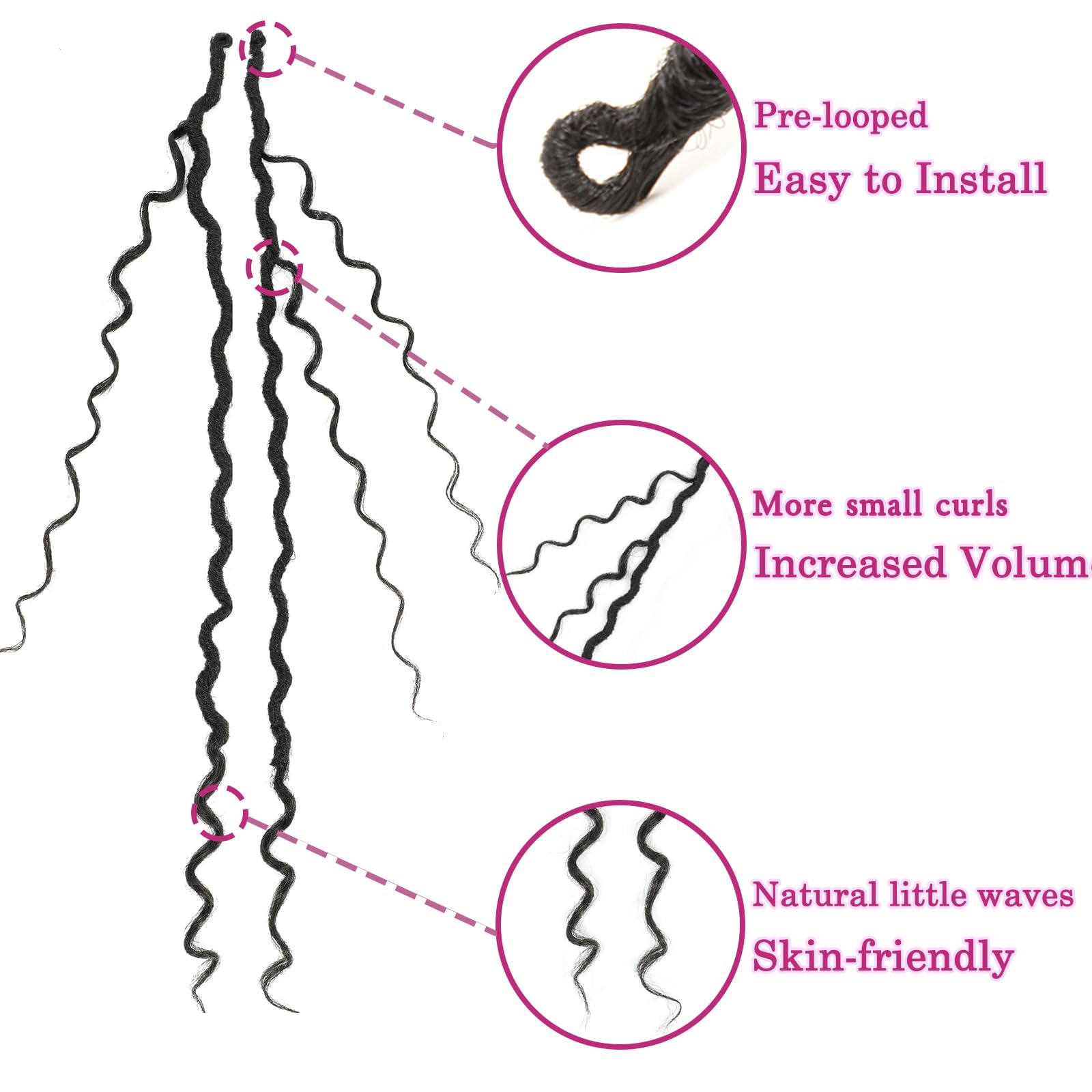 SAMBRAID 18-inch goddess locs with curly ends for voluminous texture.