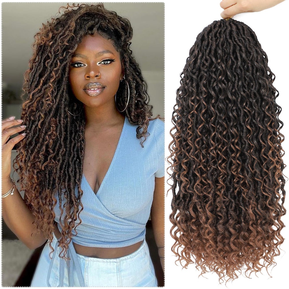 SAMBRAID 8-pack goddess locs crochet hair for a full, fluffy look.