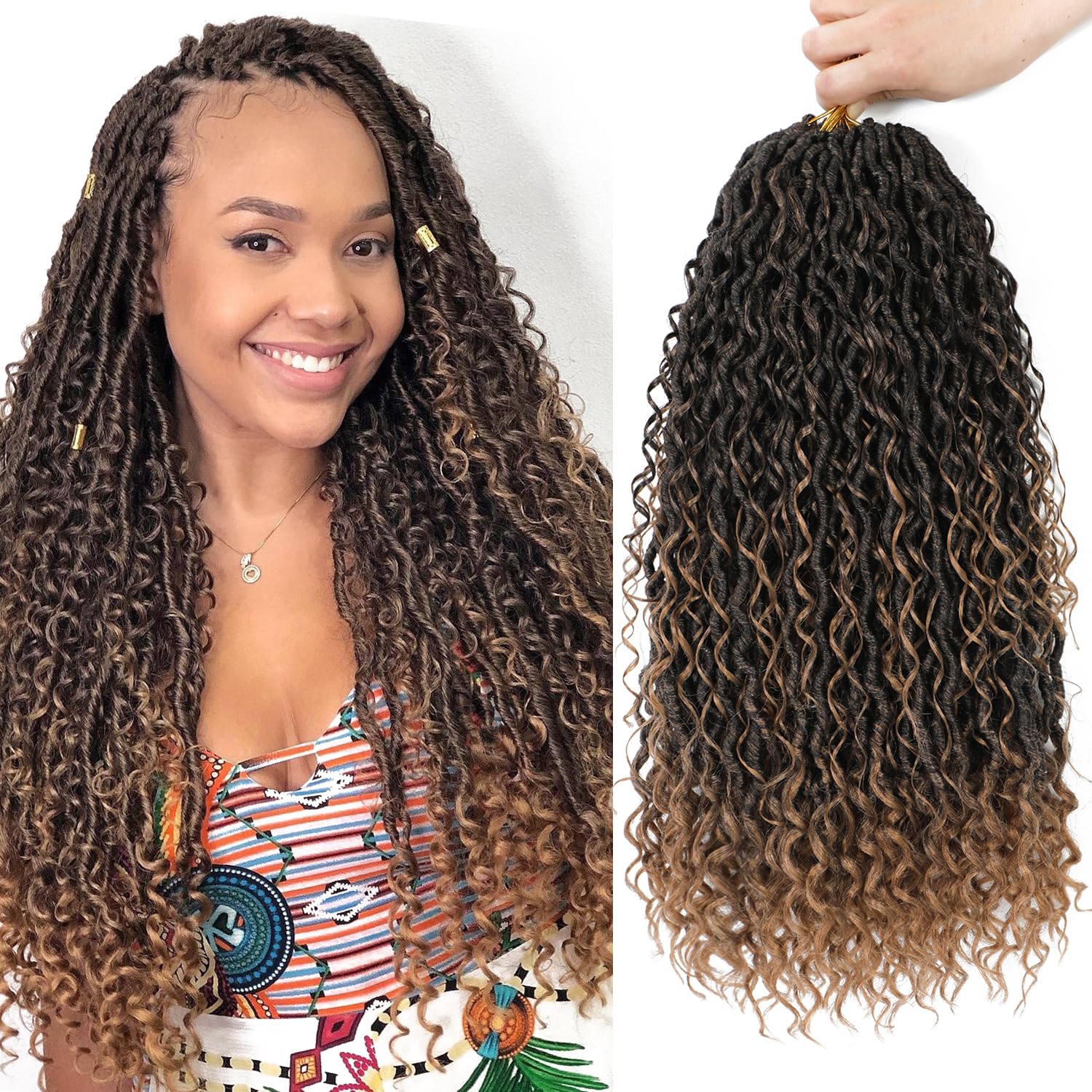 SAMBRAID Goddess Locs 22in T27 close-up reveals rich texture for a luxe look.