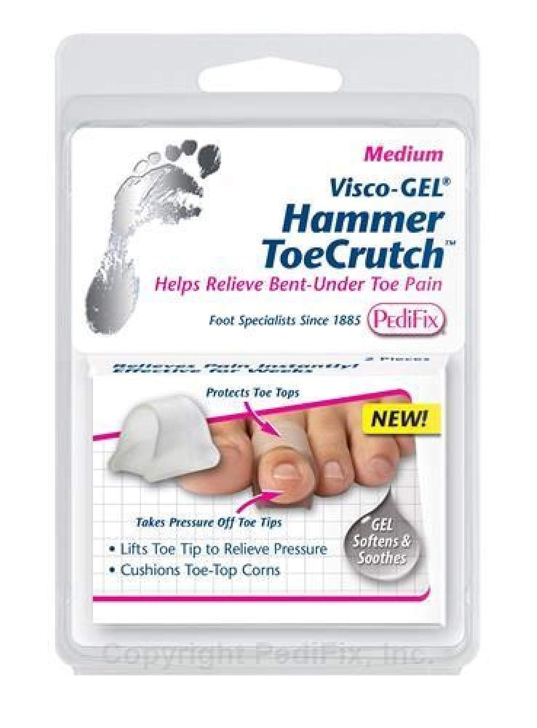 Sameriver Pedifix Visco GEL hammer toe crutch 1037-M, medium, four SMARTGEL components for toe support
