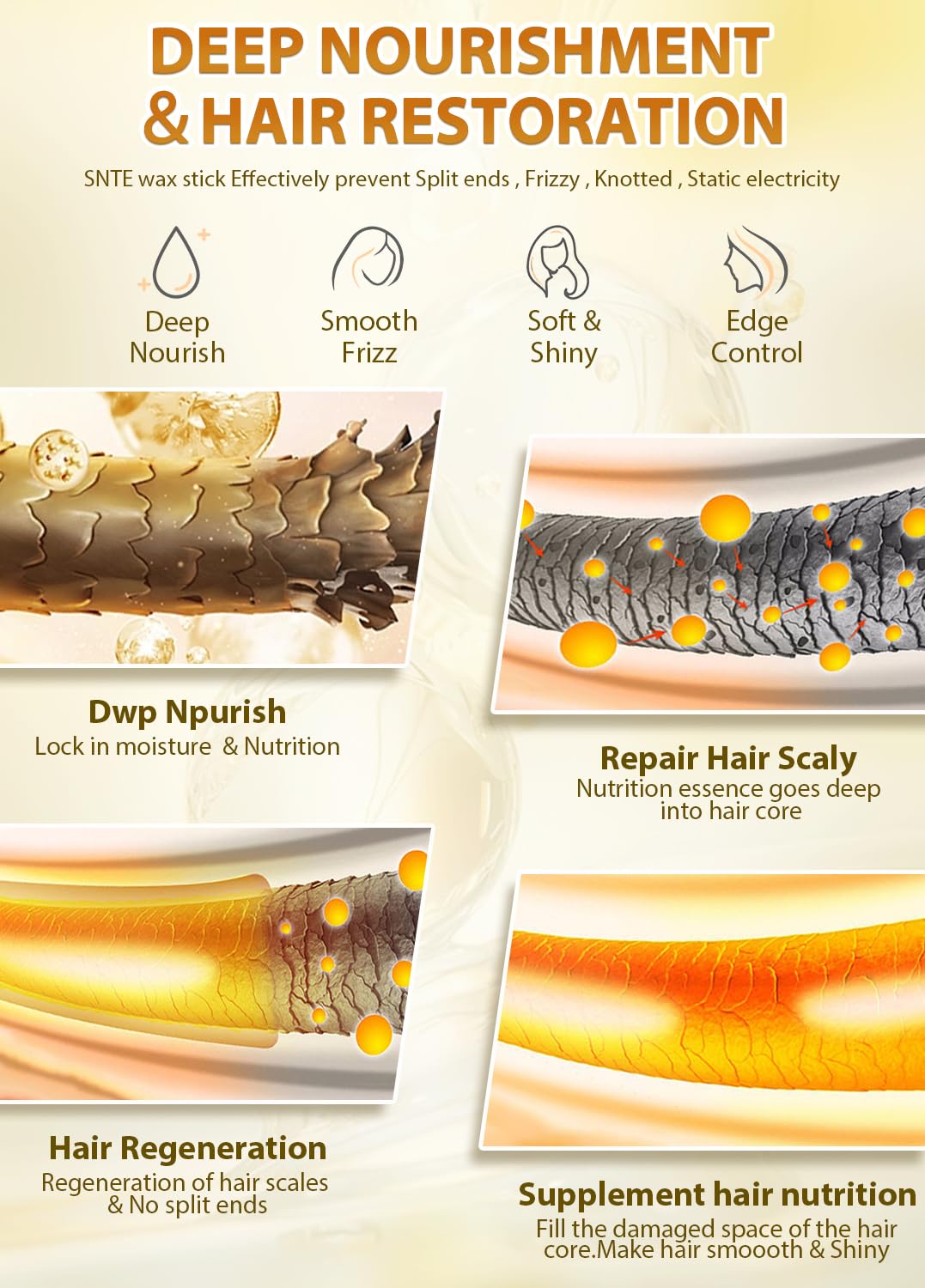 Samnyte Hair Wax Stick vegan and cruelty-free hair care.
