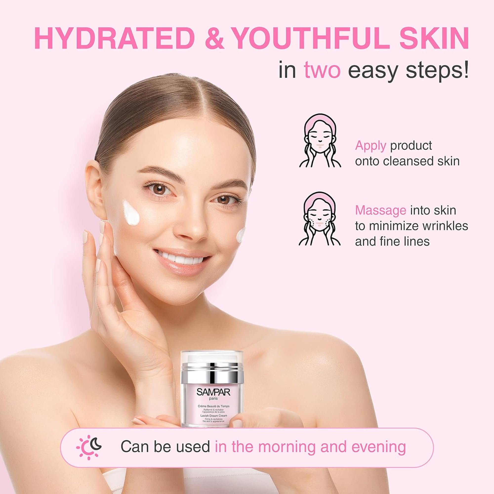 Subtle radiant glow on skin after using Sampar Lavish Dream Cream