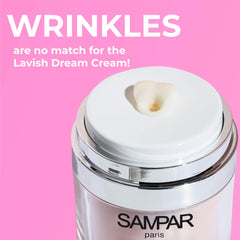 Close-up of rich texture showing lightweight cream for comfortable wear