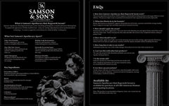 Samson & Son's Hair Regrowth Serum 60ml bottle shot emphasizes compact size for travel.