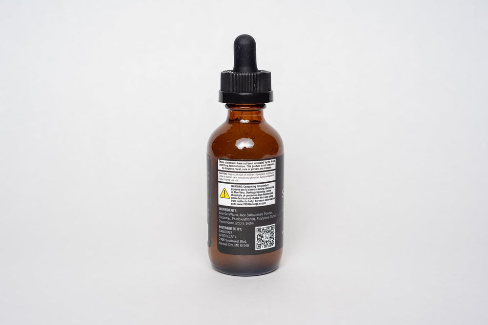 Samson & Son's Hair Regrowth Serum on nightstand scene suggests easy daily routine.