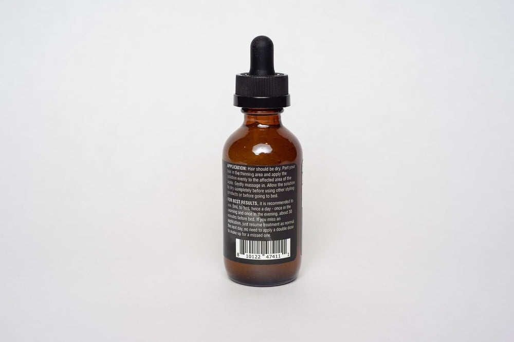 Samson & Son's Hair Regrowth Serum texture swatch conveys smooth, non-greasy feel.