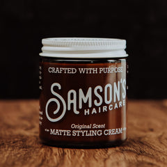 Styled with SAMSON'S HAIRCARE Matte Styling Cream for natural matte finish.