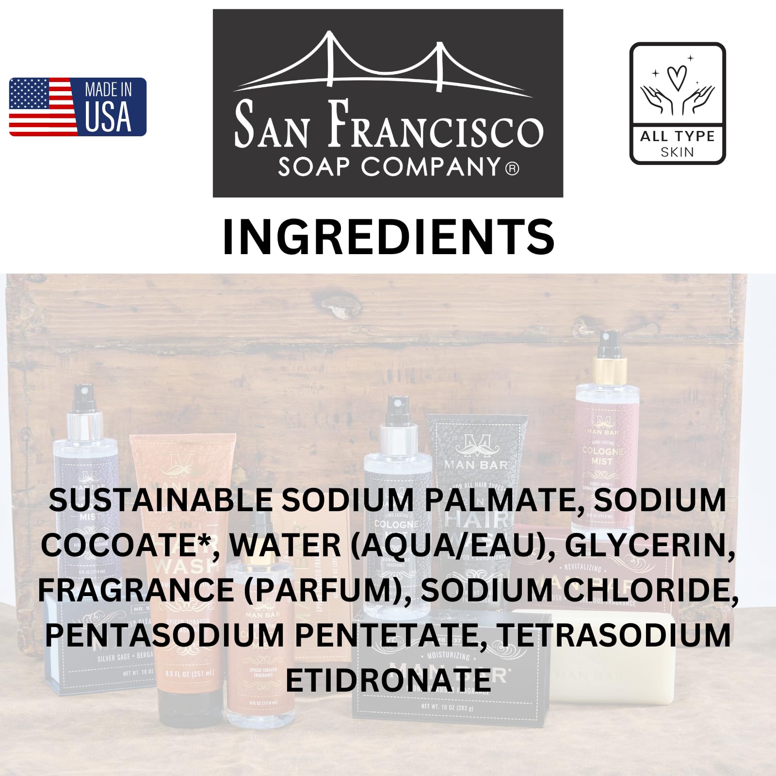 San Francisco Soap Co Man Bar Minis cruelty-free for ethics-conscious care.