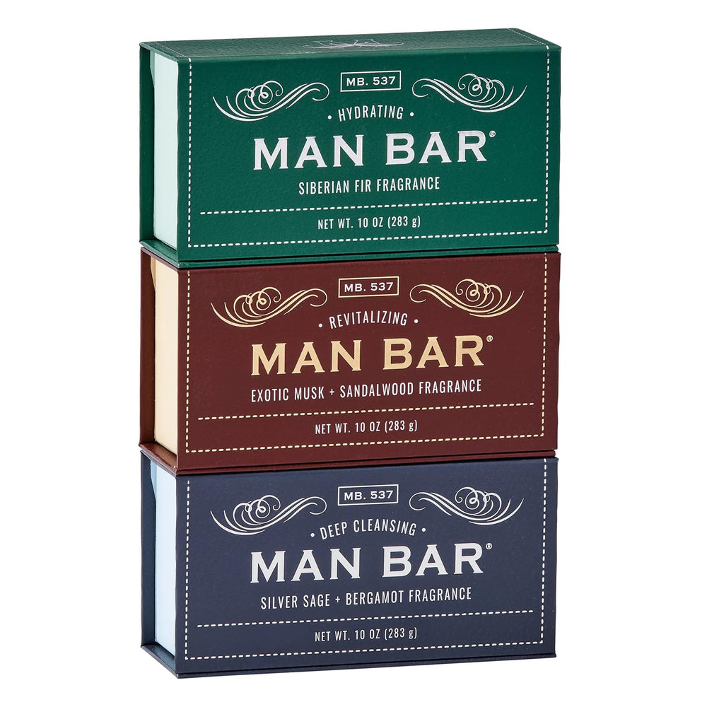 San Francisco Soap Co Man Bar gift set box with rugged packaging for gifting