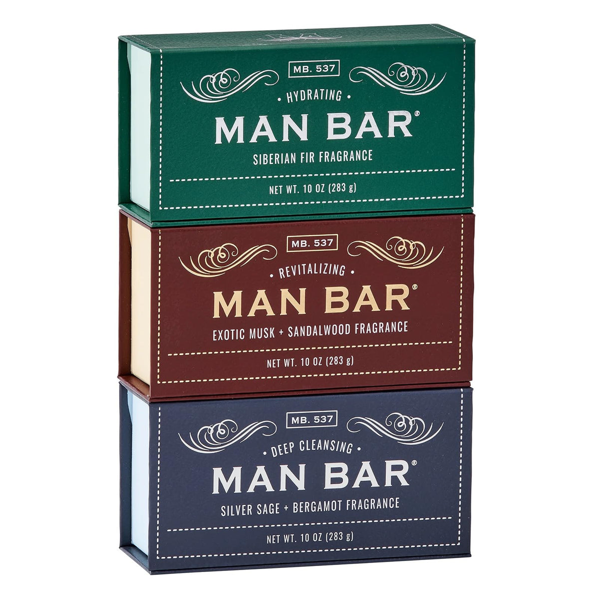 San Francisco Soap Co Man Bar gift set box with rugged packaging for gifting