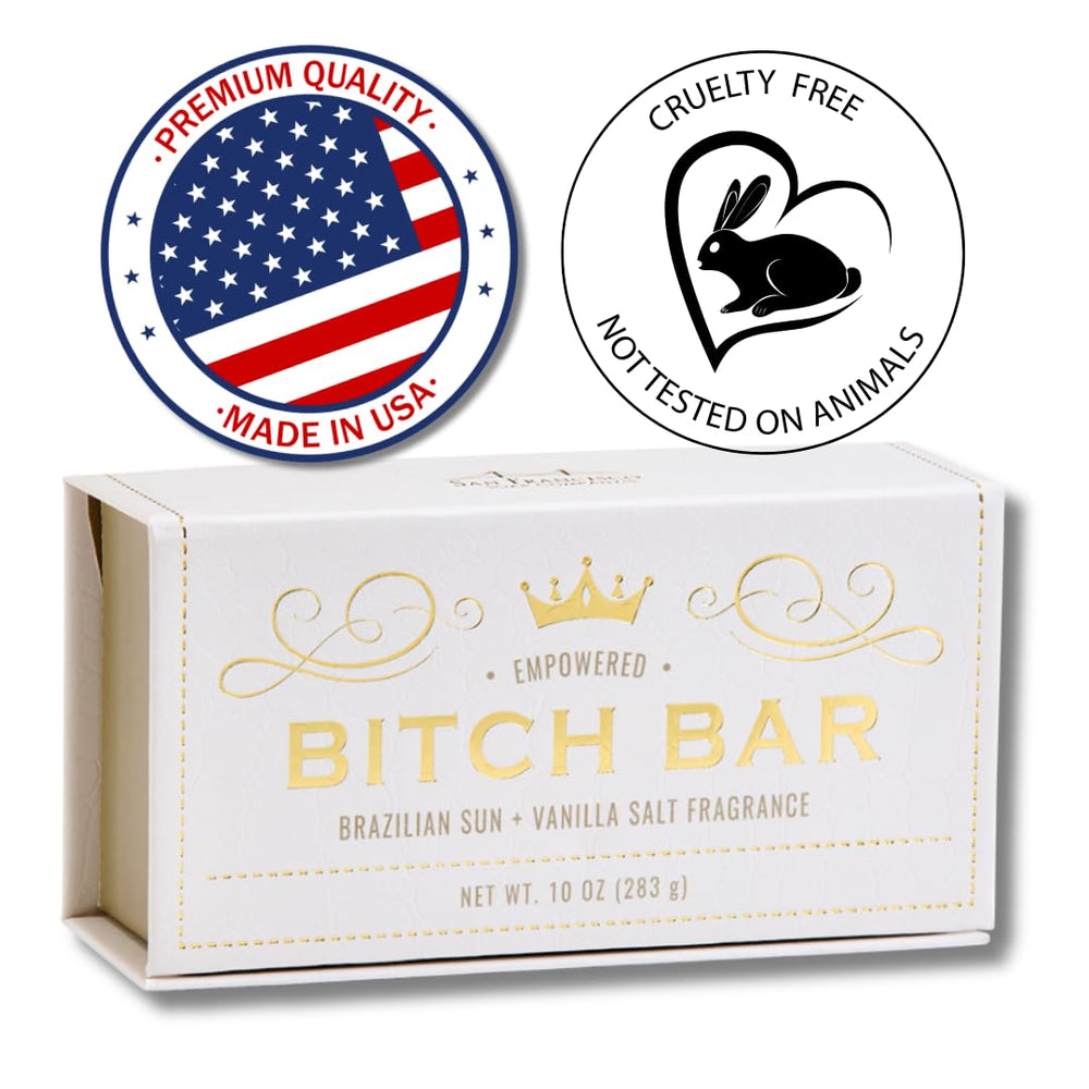 San Francisco Btch Bar gift-ready packaging signals premium quality.