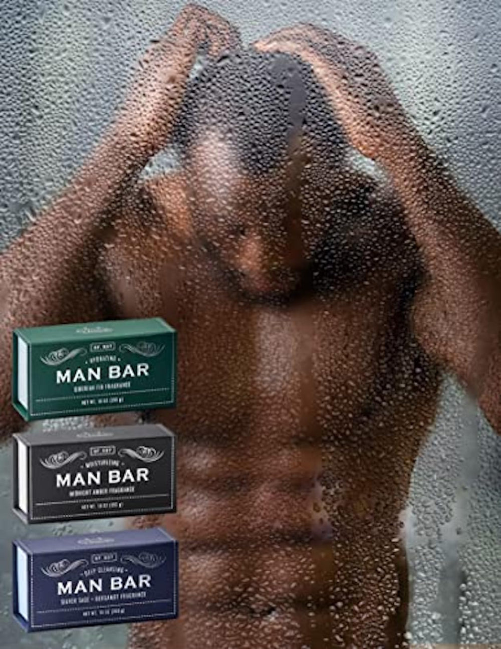 Gift box with magnetic closure featuring three Man Bars for gifting