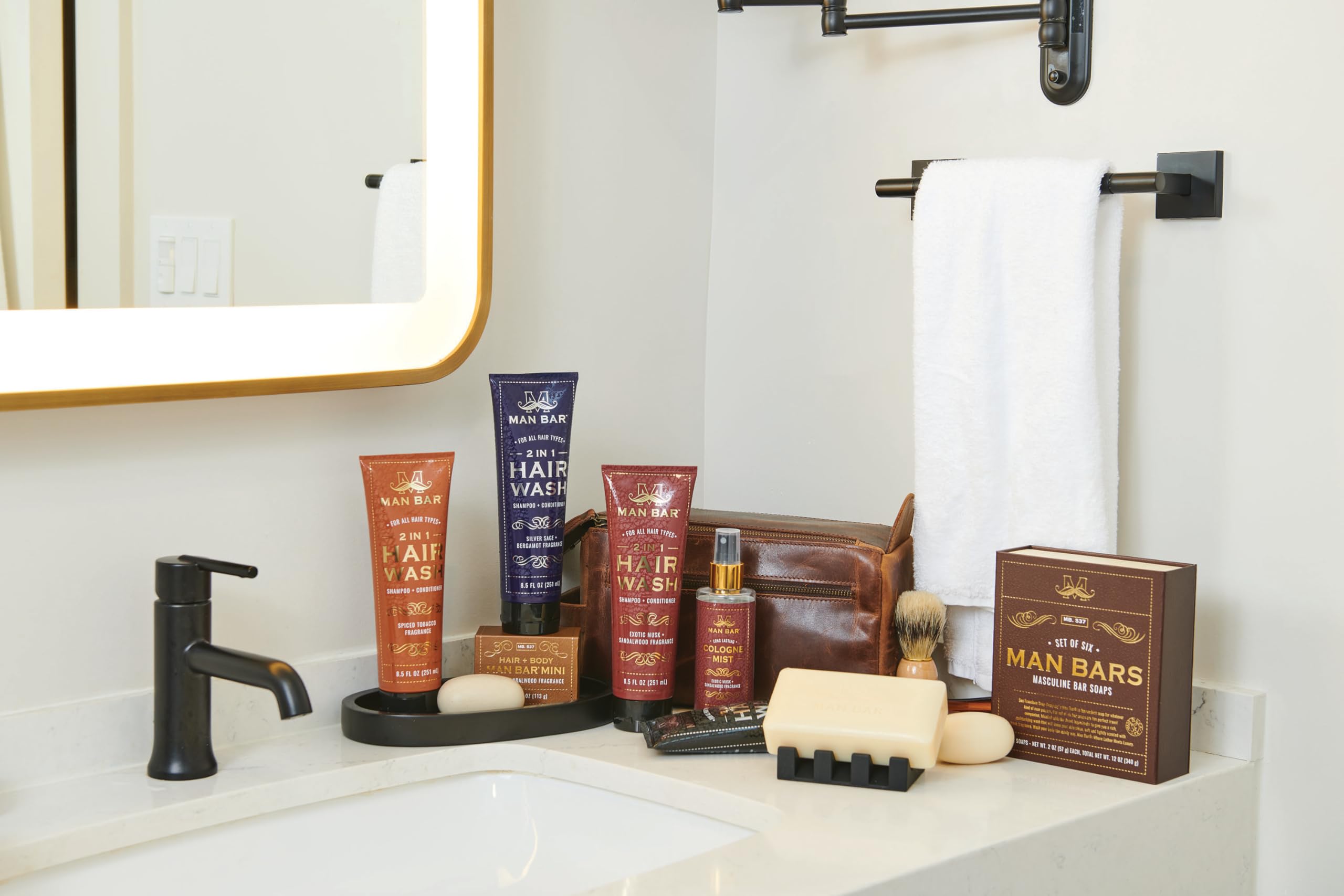 San Francisco Soap Company MAN BAR Midnight Amber packaging signals refined grooming.