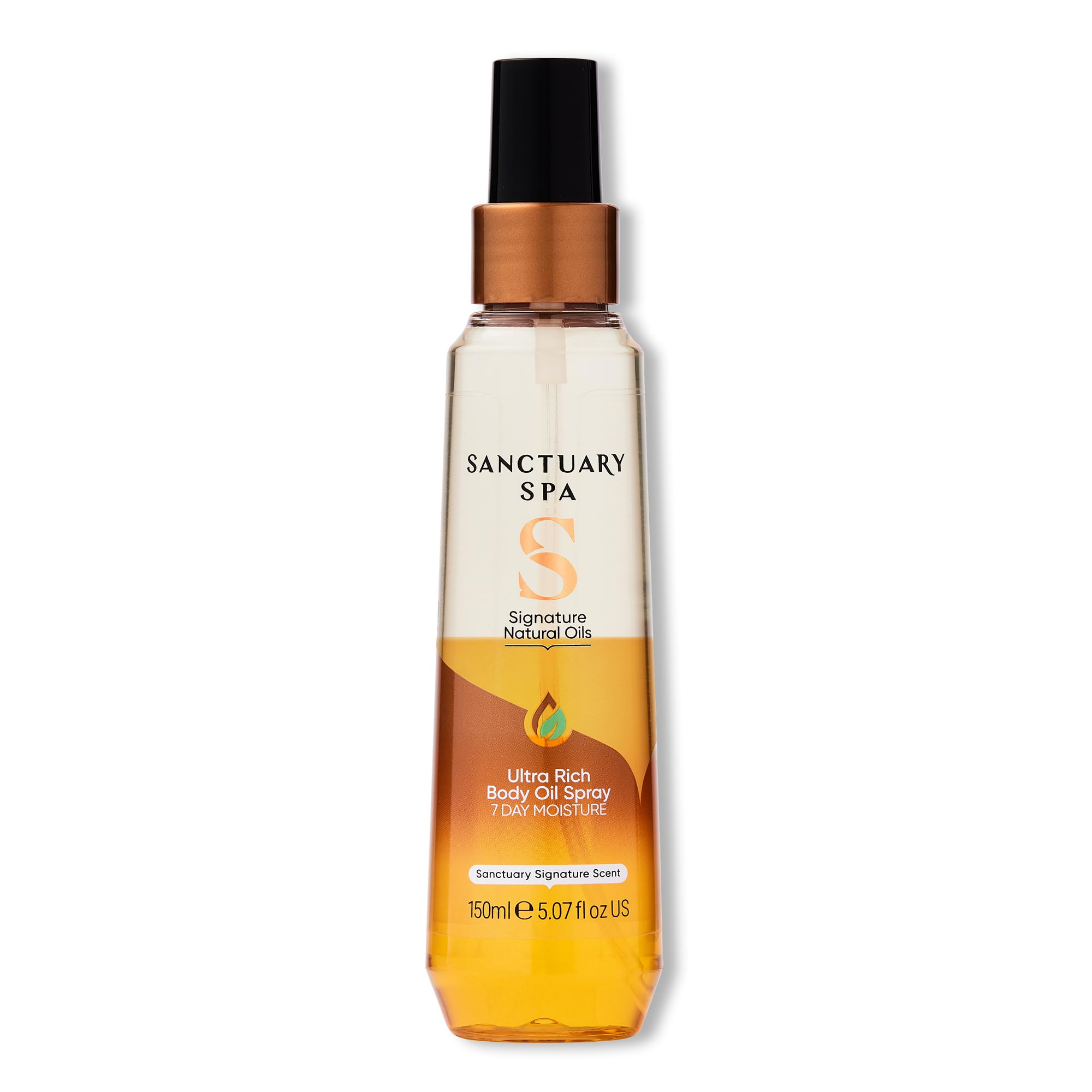 SANCTUARY Spa Good Body Oil Spray bottle for radiant skin glow.