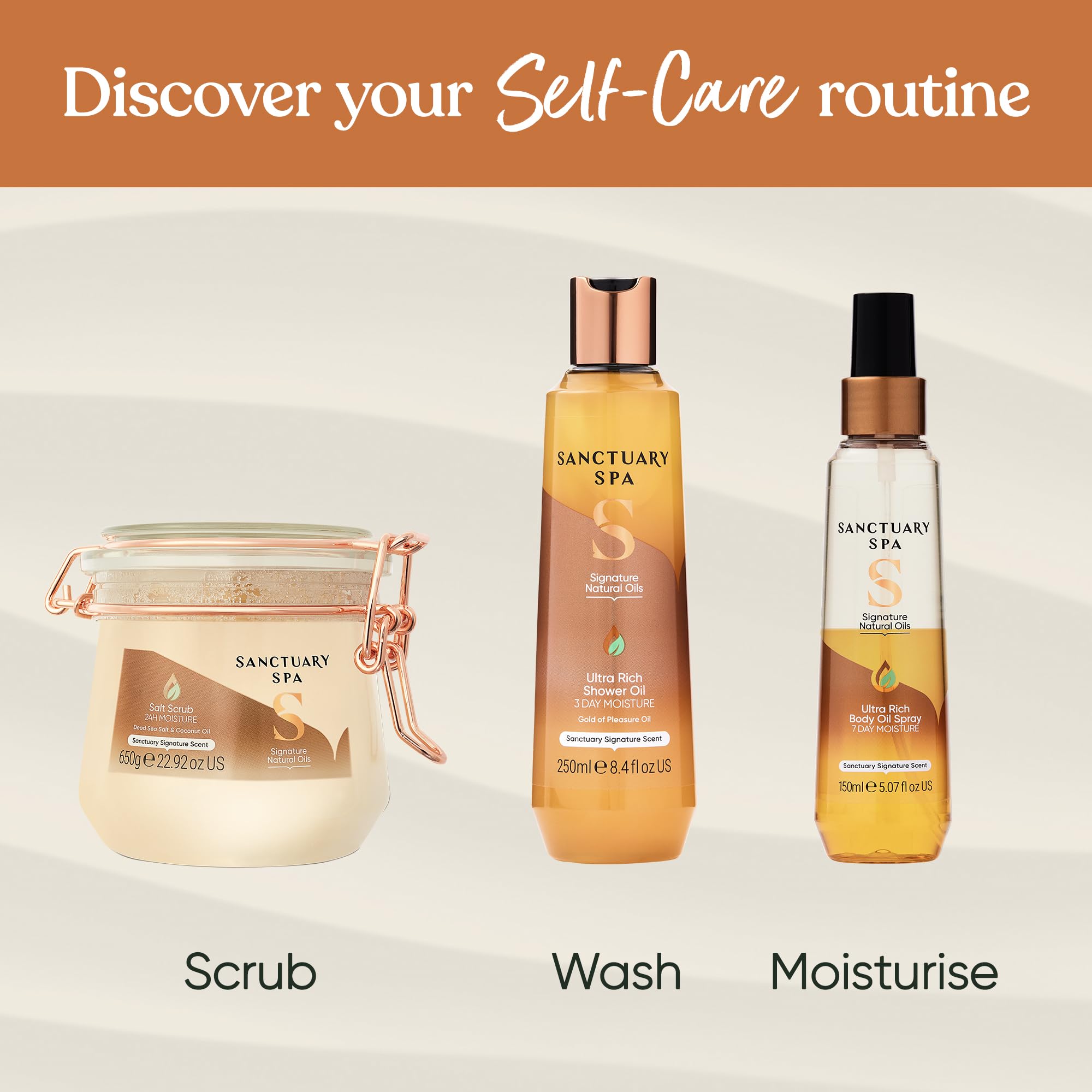 SANCTUARY improves dry legs with a subtle, radiant finish.