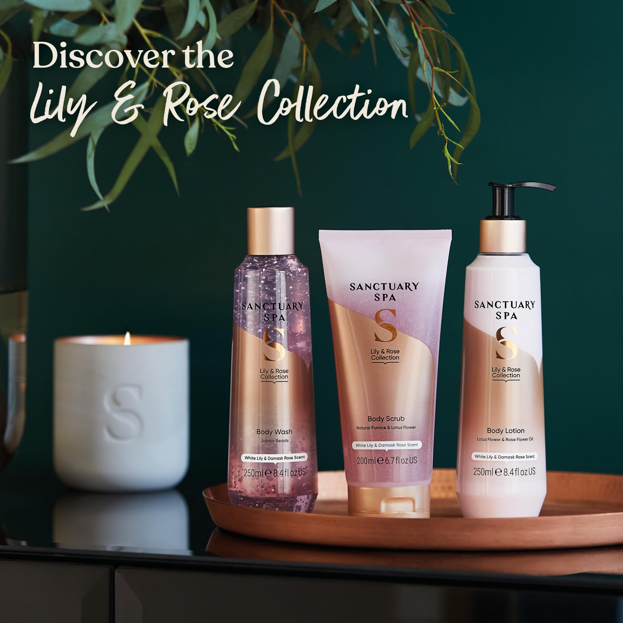 SANCTUARY Lily and Rose Body Lotion mineral-oil-free formula sinks in quickly.