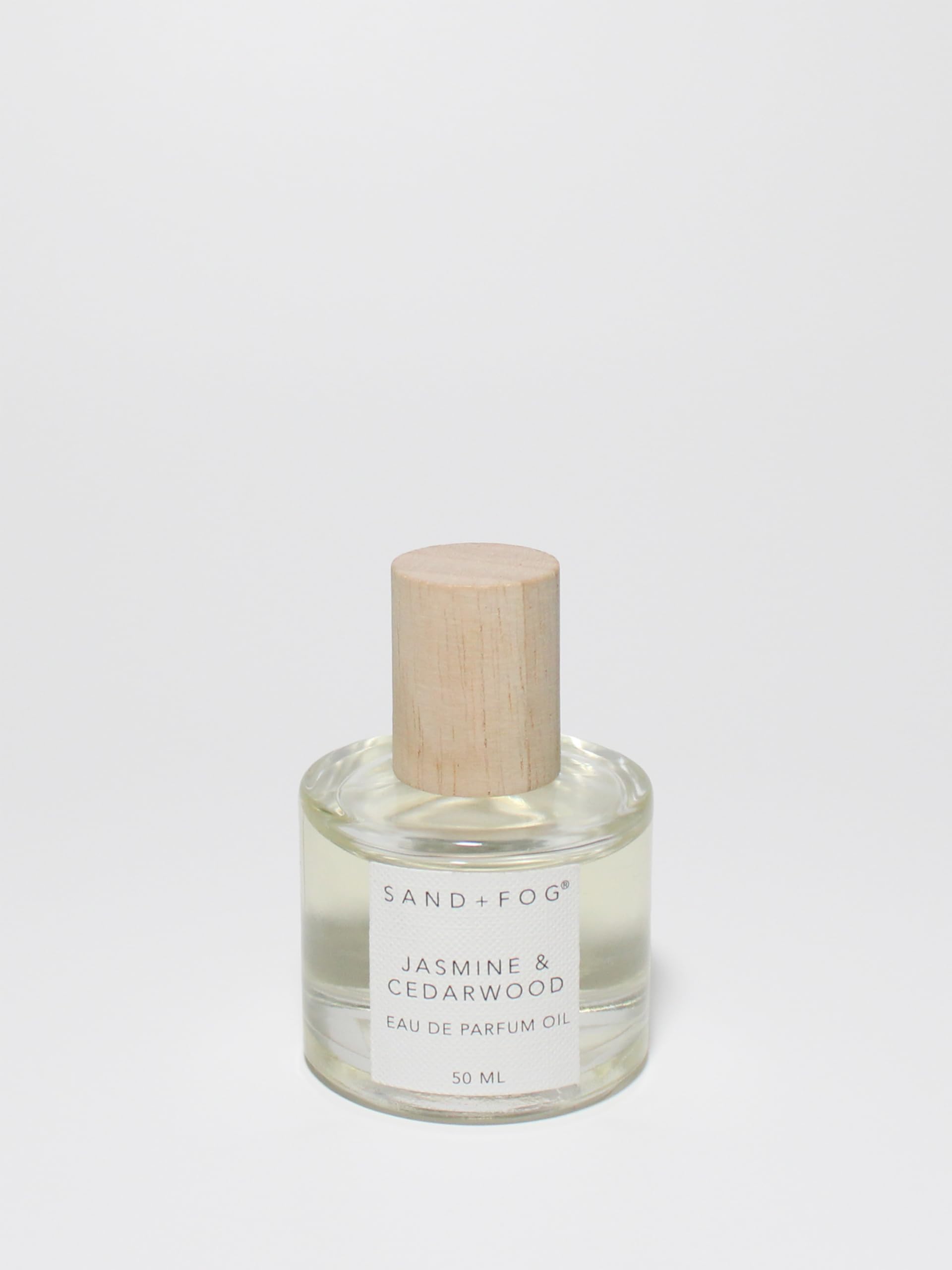 Sand + Fog Jasmine & Cedarwood perfume oil in rollerball for easy, on-the-go scent.