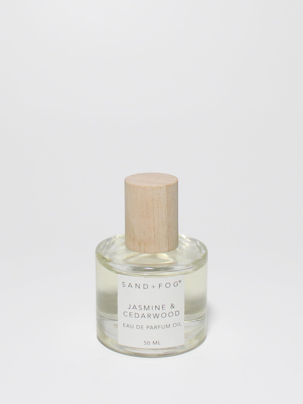 Sand + Fog Jasmine & Cedarwood perfume oil in rollerball for easy, on-the-go scent.