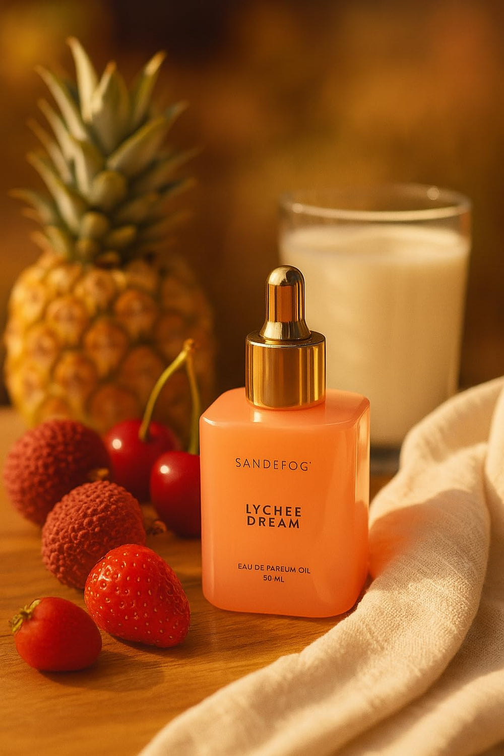 Sand + Fog Lychee Dream fragrance oil application highlights precise use and layering possibilities.