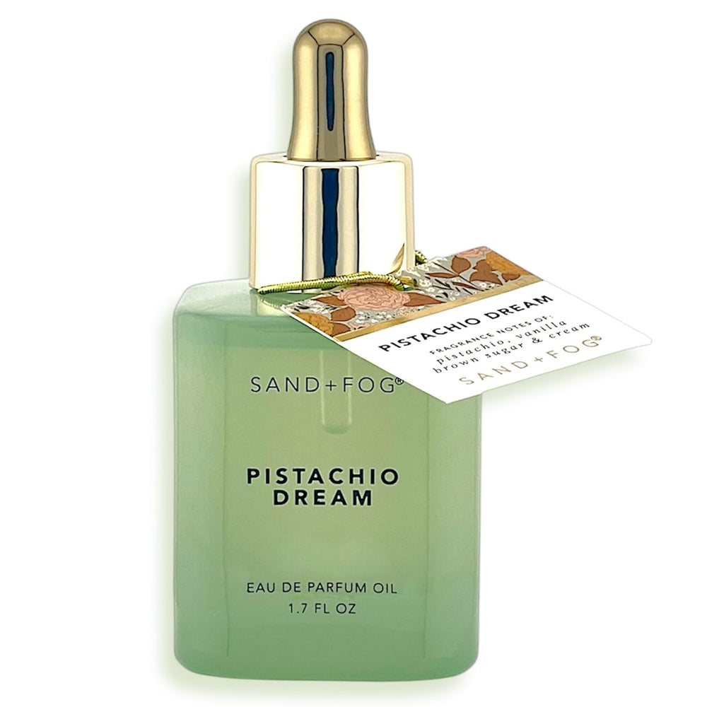 Sand + Fog Pistachio Dream bottle with dropper for precise fragrance application