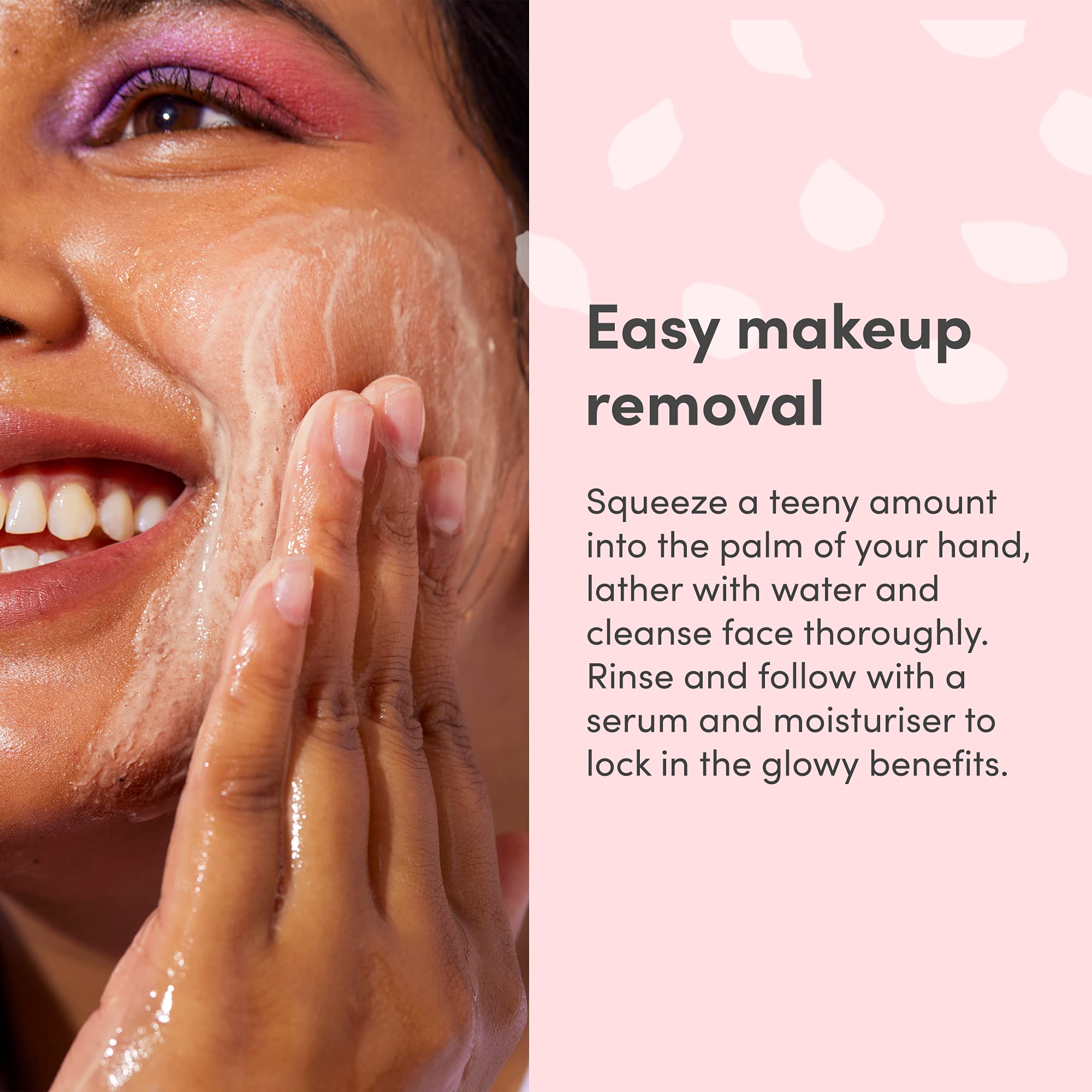 Lather from Sand and Sky Pink Clay Cleanser demonstrating light foaming action.