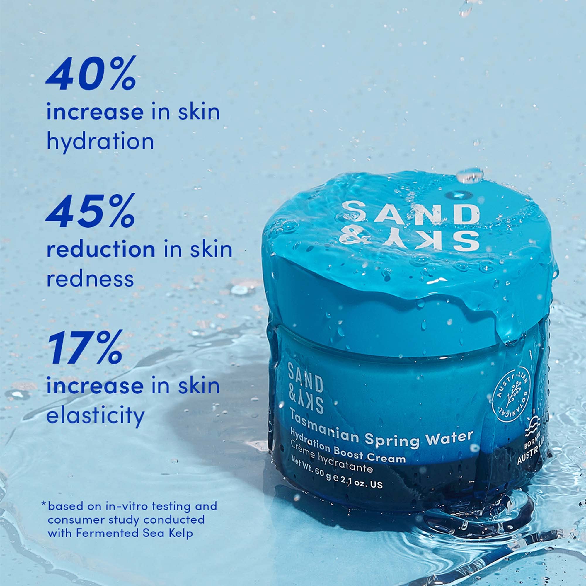 Sand & Sky red algae barrier cream jar illustrating barrier protection.