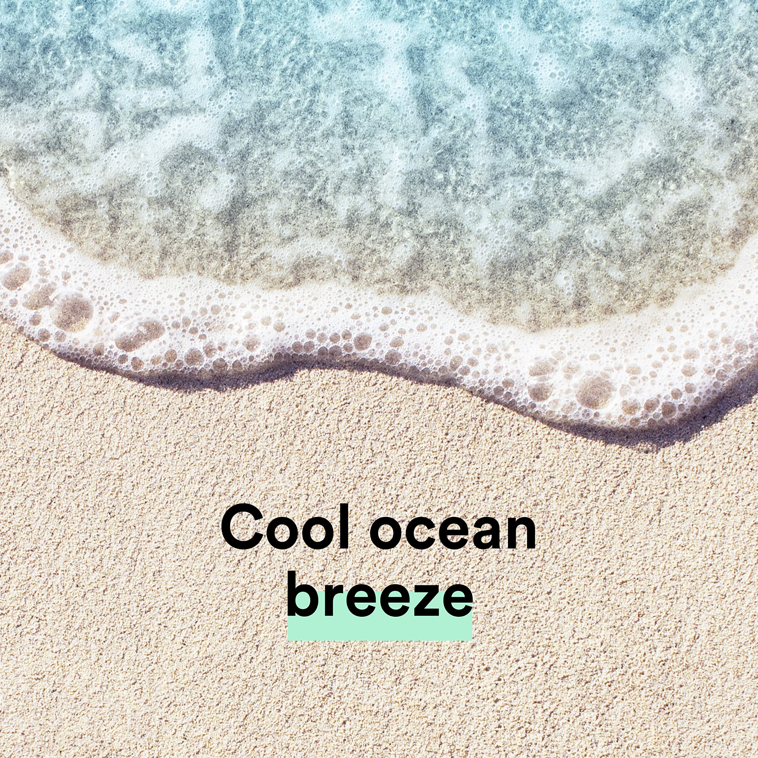 Suave Ocean Breeze sandalwood-freesia aroma enhances mood.
