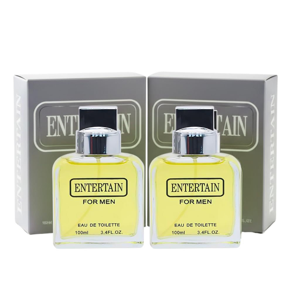 Sandora Fragrances Entertain for Men duo bottle setup showing two premium colognes for daily rotation.