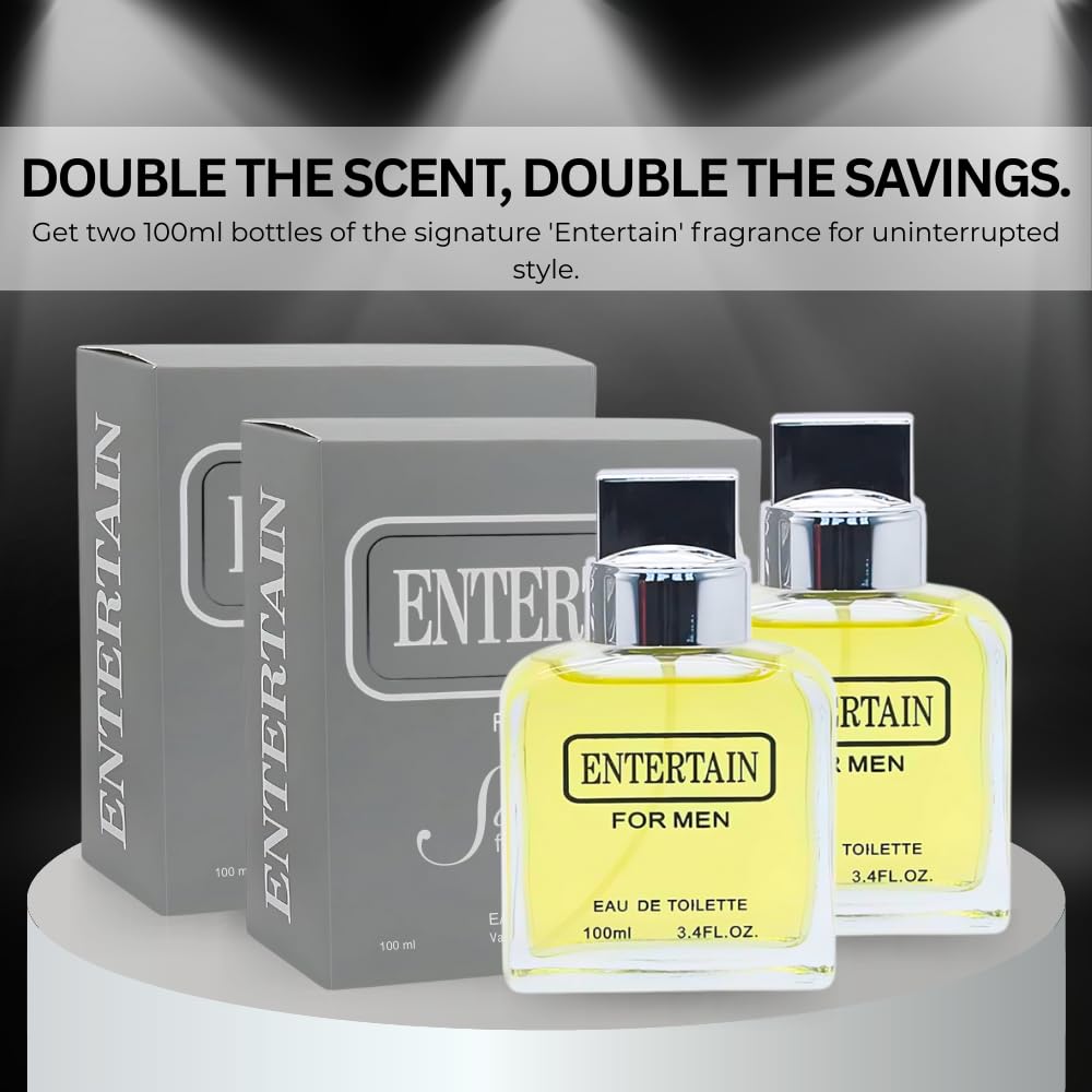 Sandora Fragrances Entertain for Men duo gift-ready packaging suggesting a premium present.