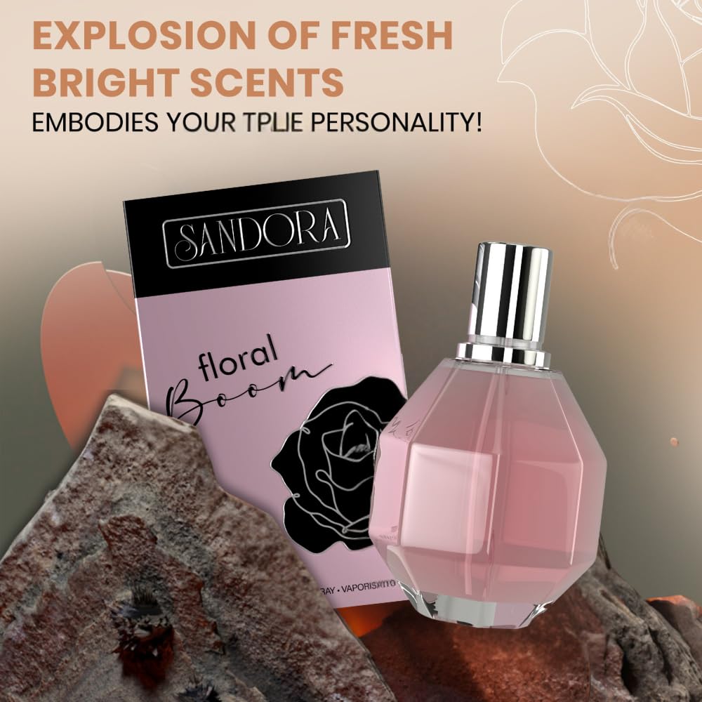 Floral Boom liquid view reveals warm, amber-tinted perfume depth.