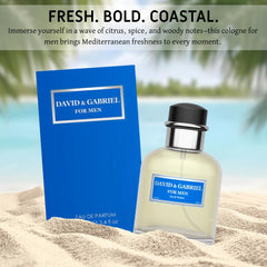 Sandora Fragrances men spray action image emphasizes easy application and fresh aura