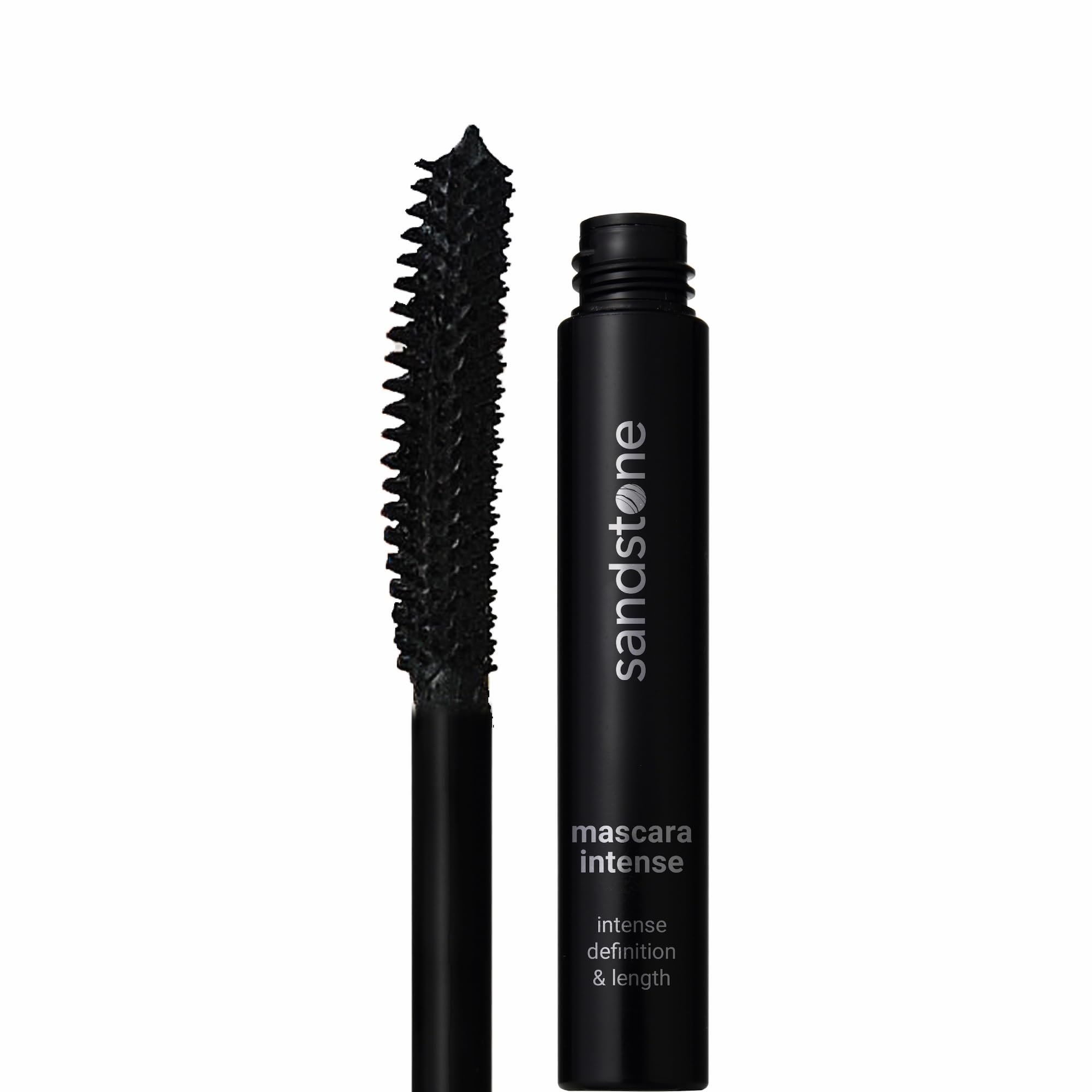 Sandstone Scandinavia Hypoallergenic Mascara bottle cap demonstrates a reliable seal for sensitive eyes.