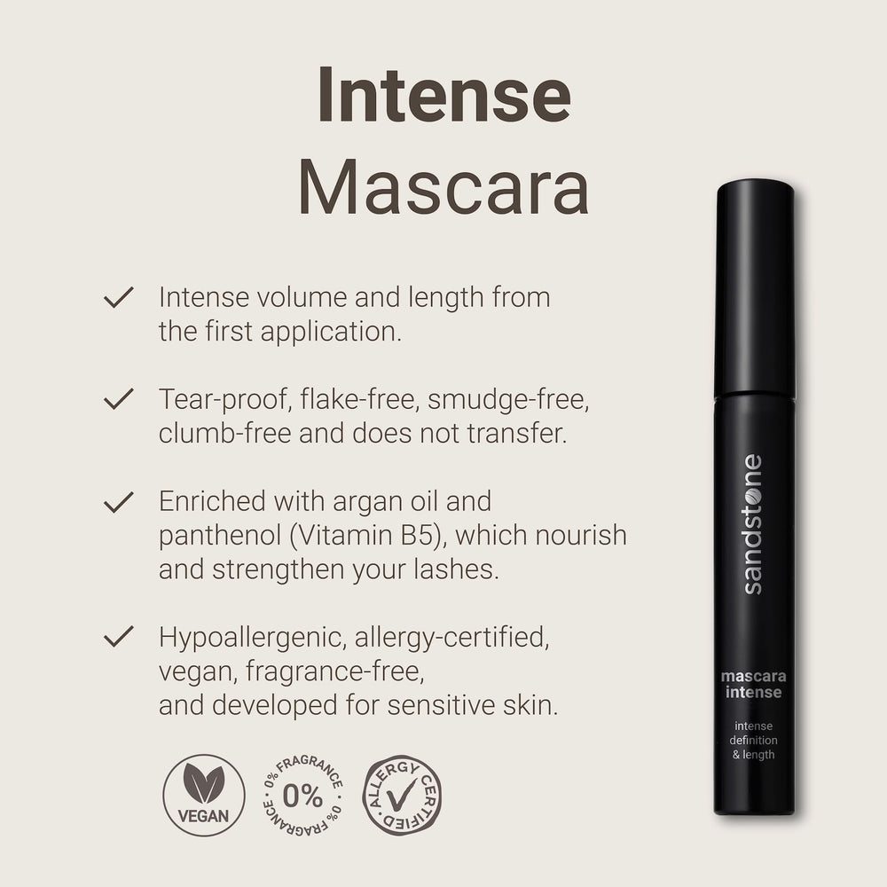 Sandstone Scandinavia mascara brush applicator enables precise, defined lash application.