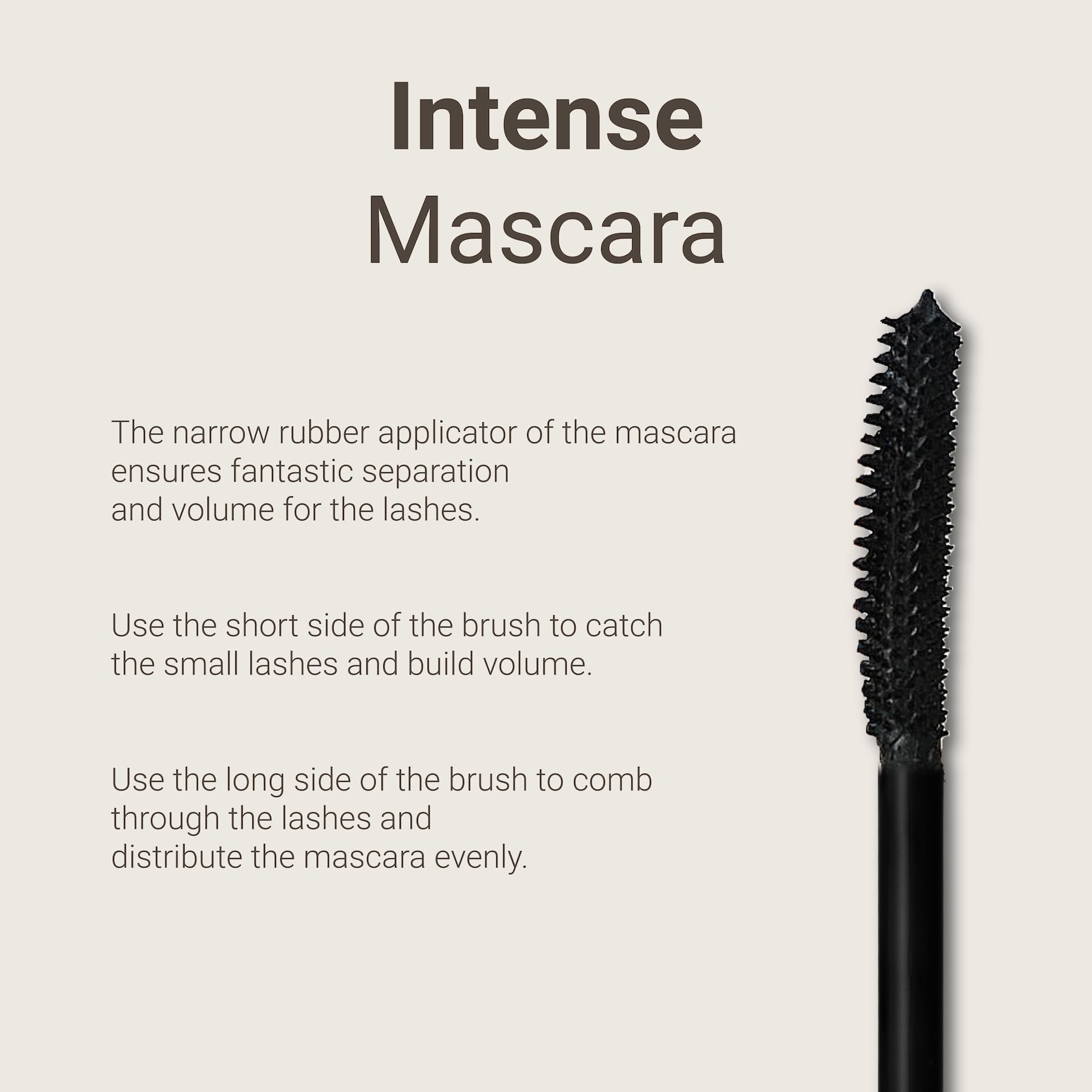 Sandstone Scandinavia Mascara lengthens lashes for defined volume.