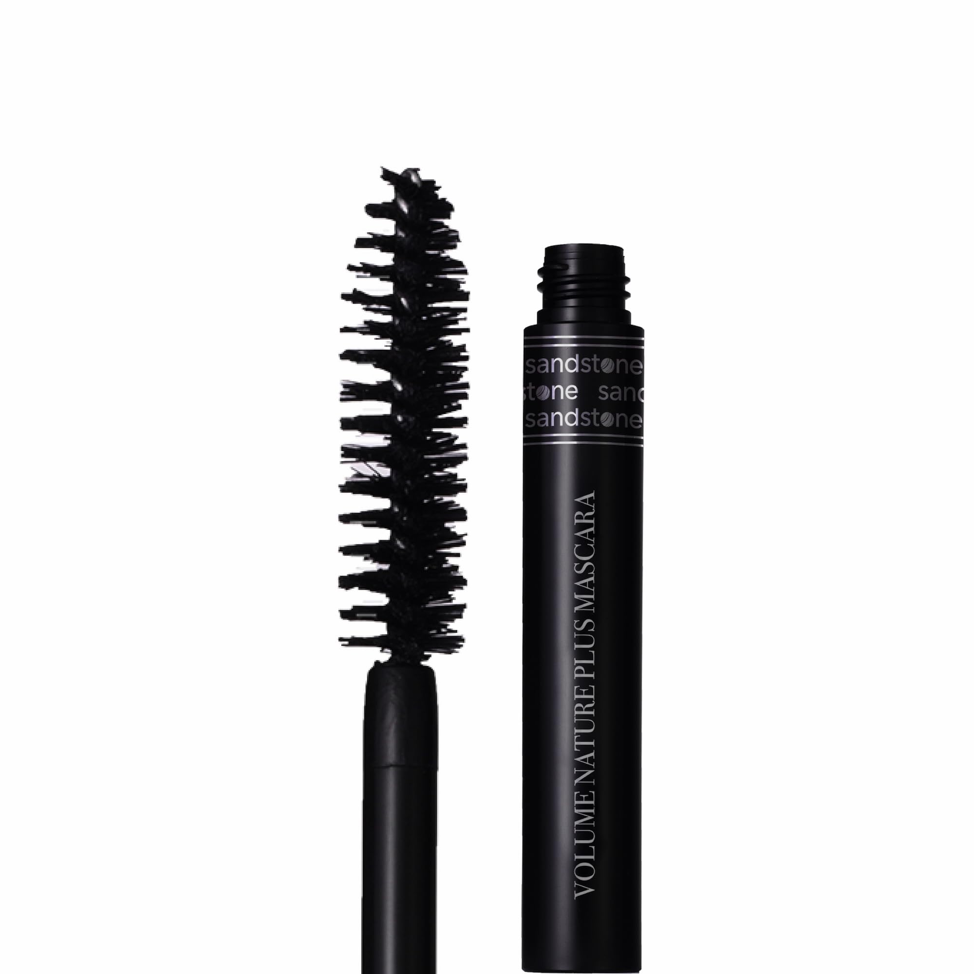 Sandstone Scandinavia Volume Nature Plus mascara tube showing dramatic lashes