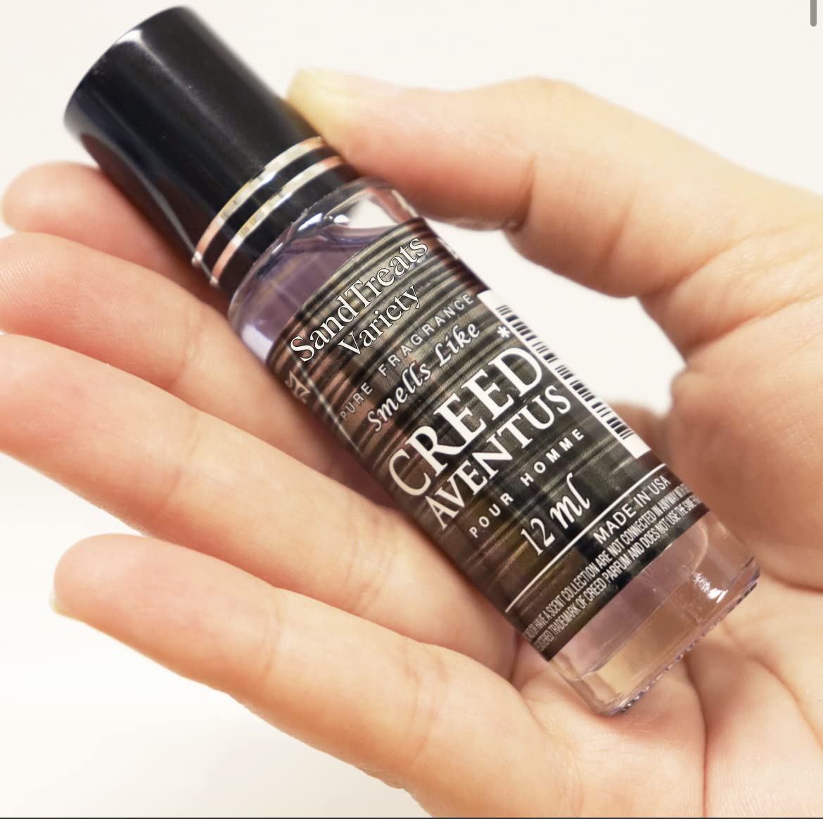 SandTreatsVariety Creed Aventus roll-on cap for precise, mess-free application.