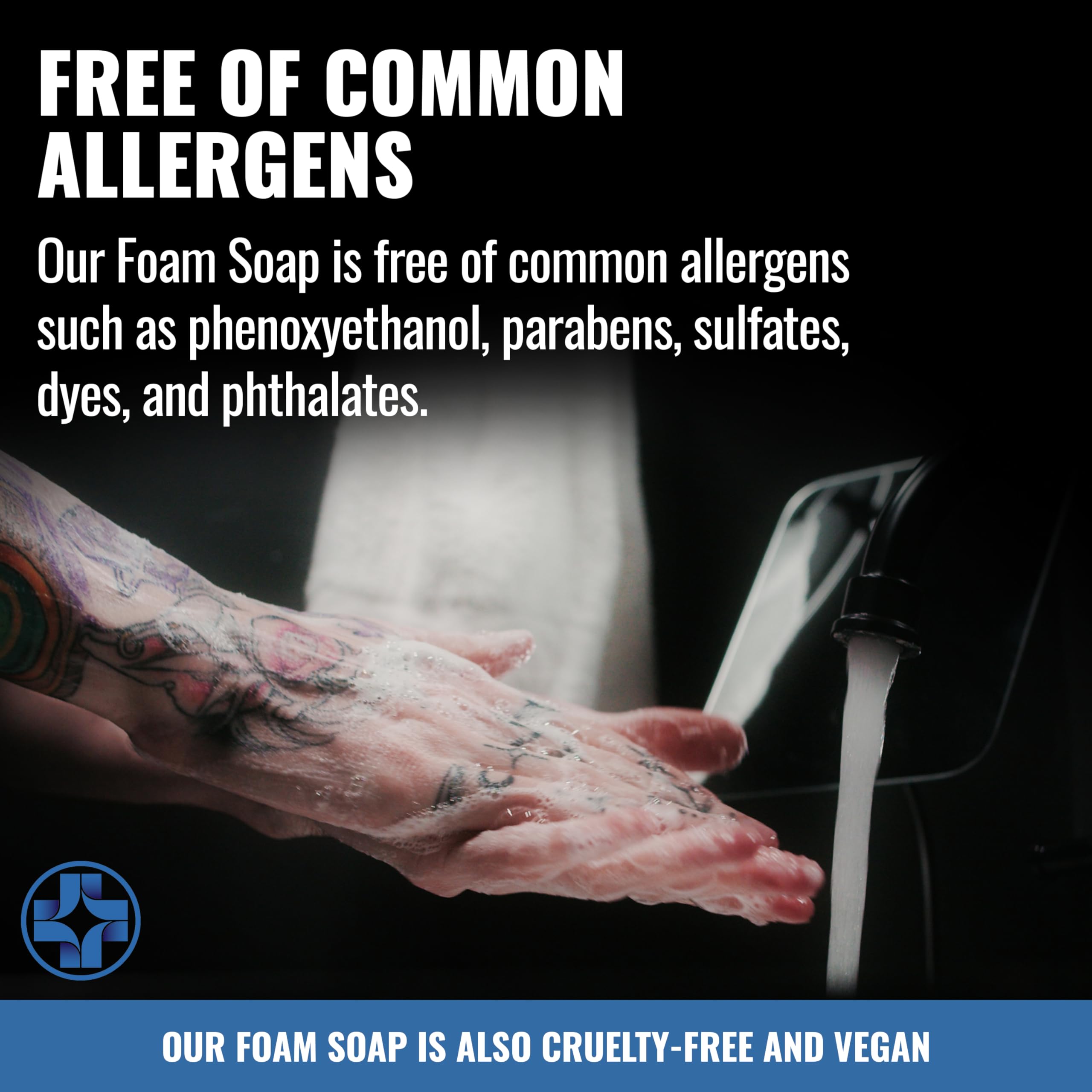 Saniderm Foaming Tattoo Soap with colloidal silver for a subtle antimicrobial feel