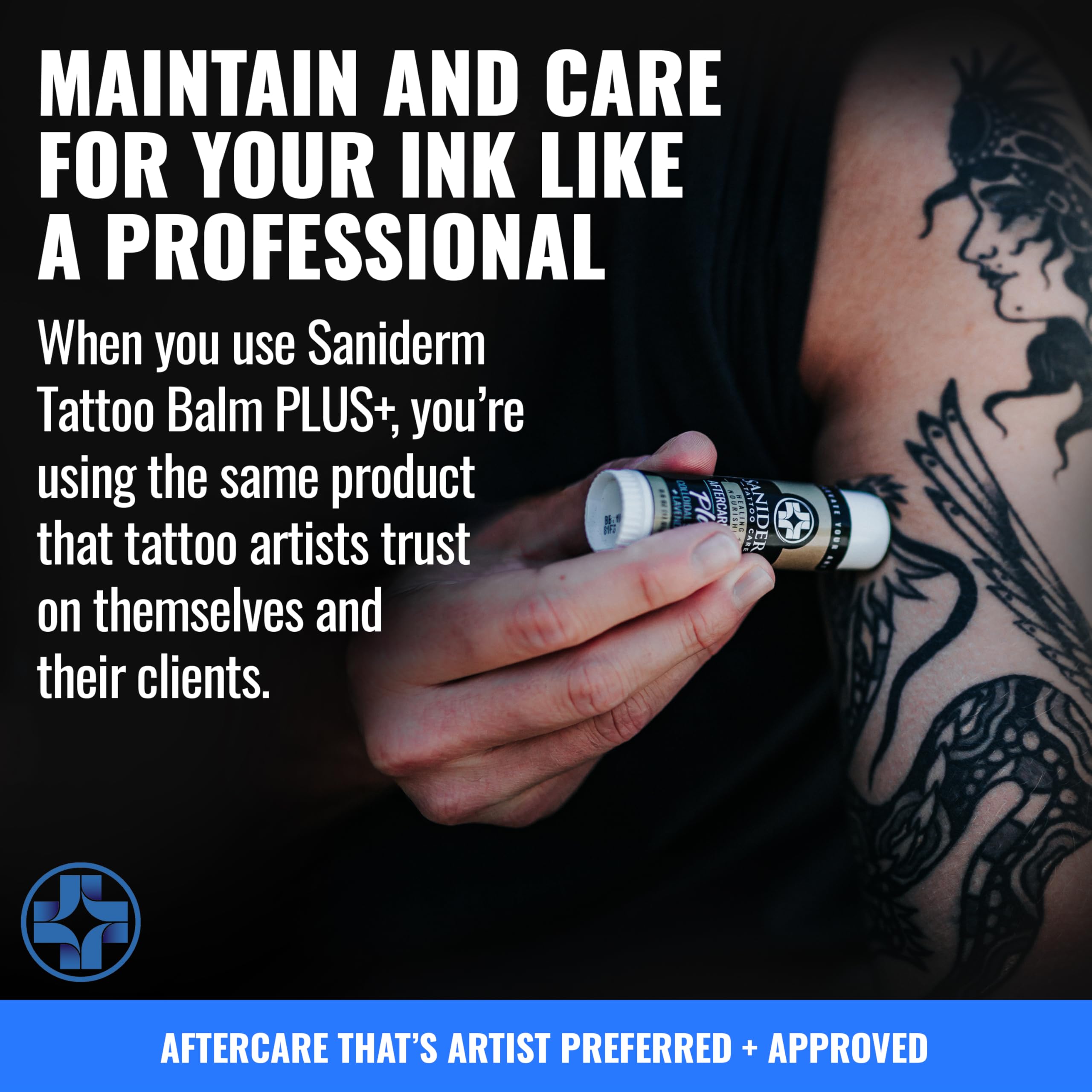 Saniderm Balm Plus with colloidal silver for antimicrobial support.