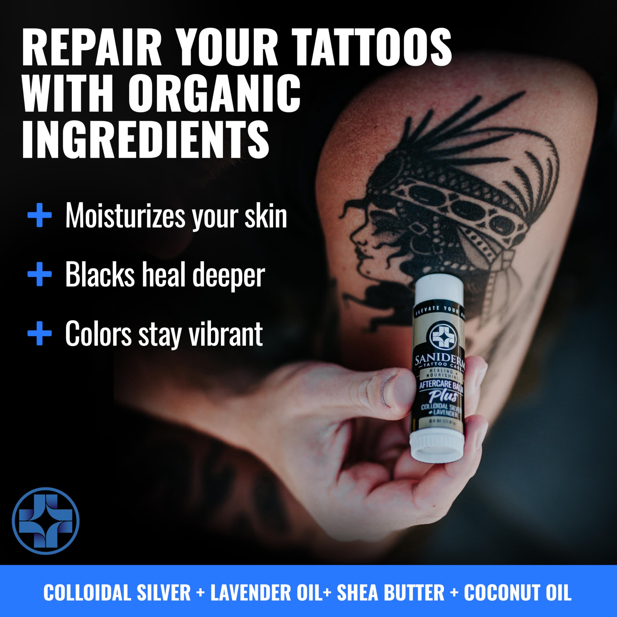 Saniderm Balm Plus being applied with lavender oil for soothing healing.