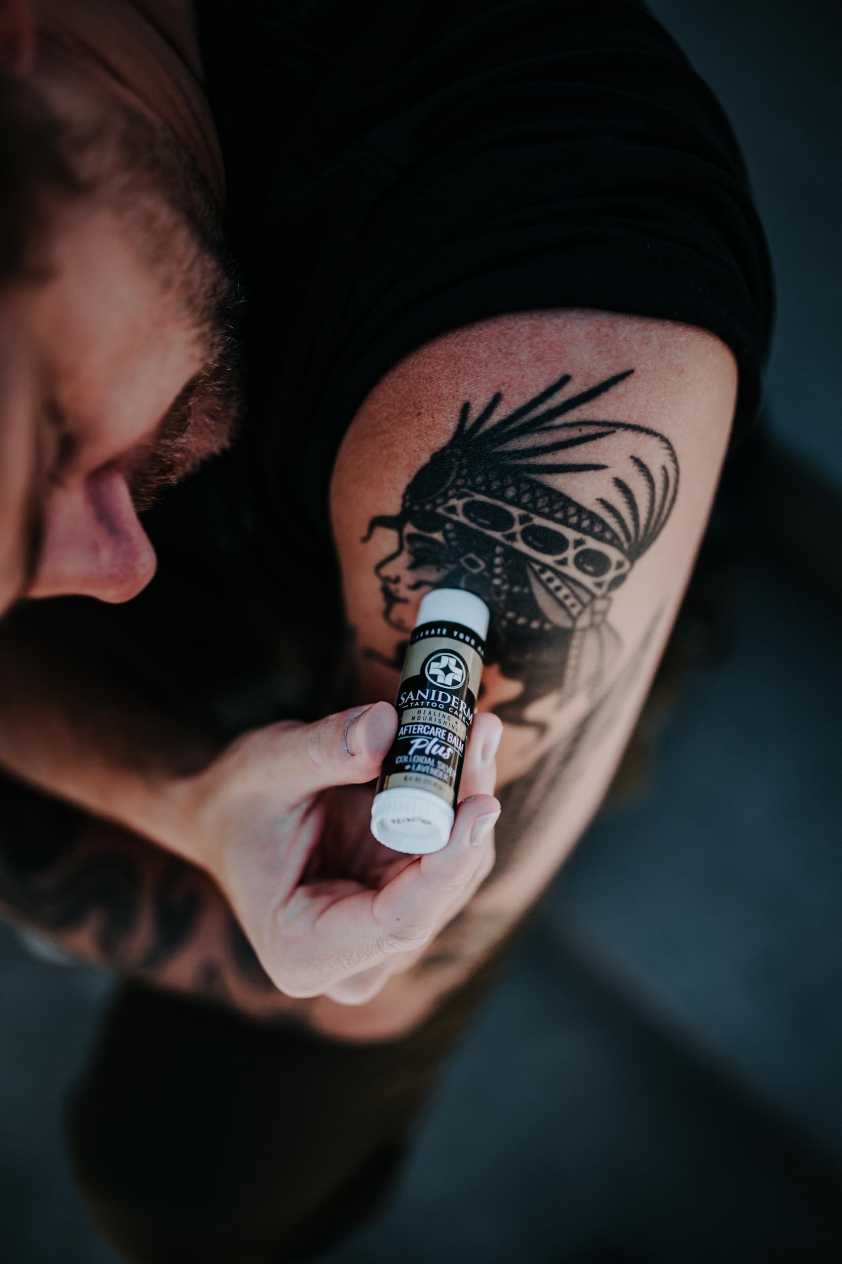 USA-made badge visible on Saniderm Balm Plus packaging.