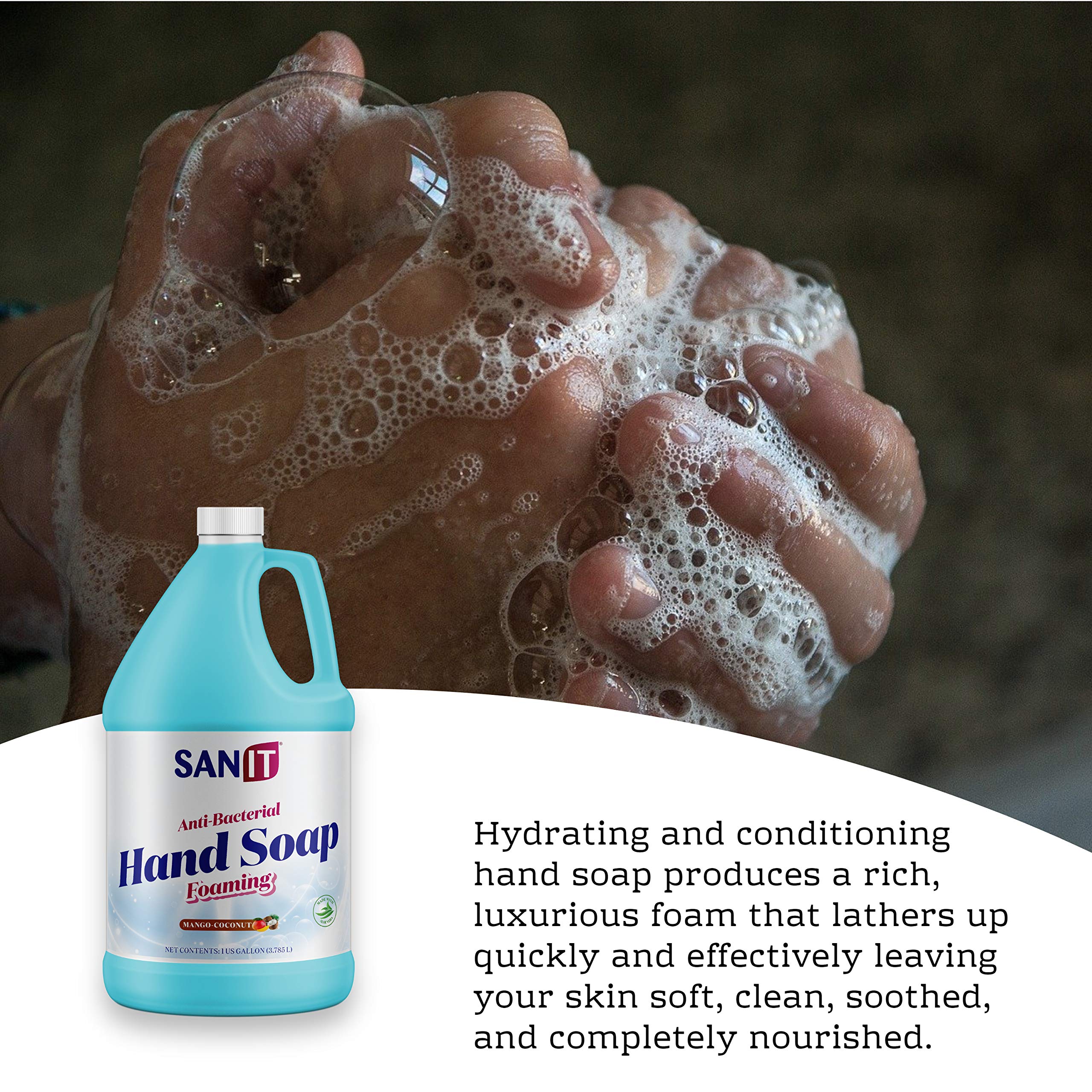 Sanit antibacterial action supports clean hands with proper washing.
