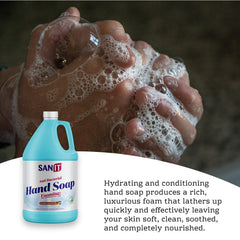 Sanit antibacterial action supports clean hands with proper washing.