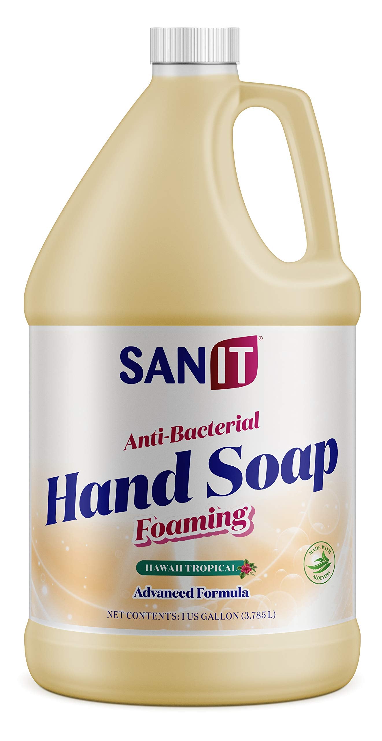 Sanit antibacterial foaming hand soap refill bottle, convenient for family refills.
