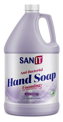 Sanit lavender foaming bottle label highlights ingredients and scent