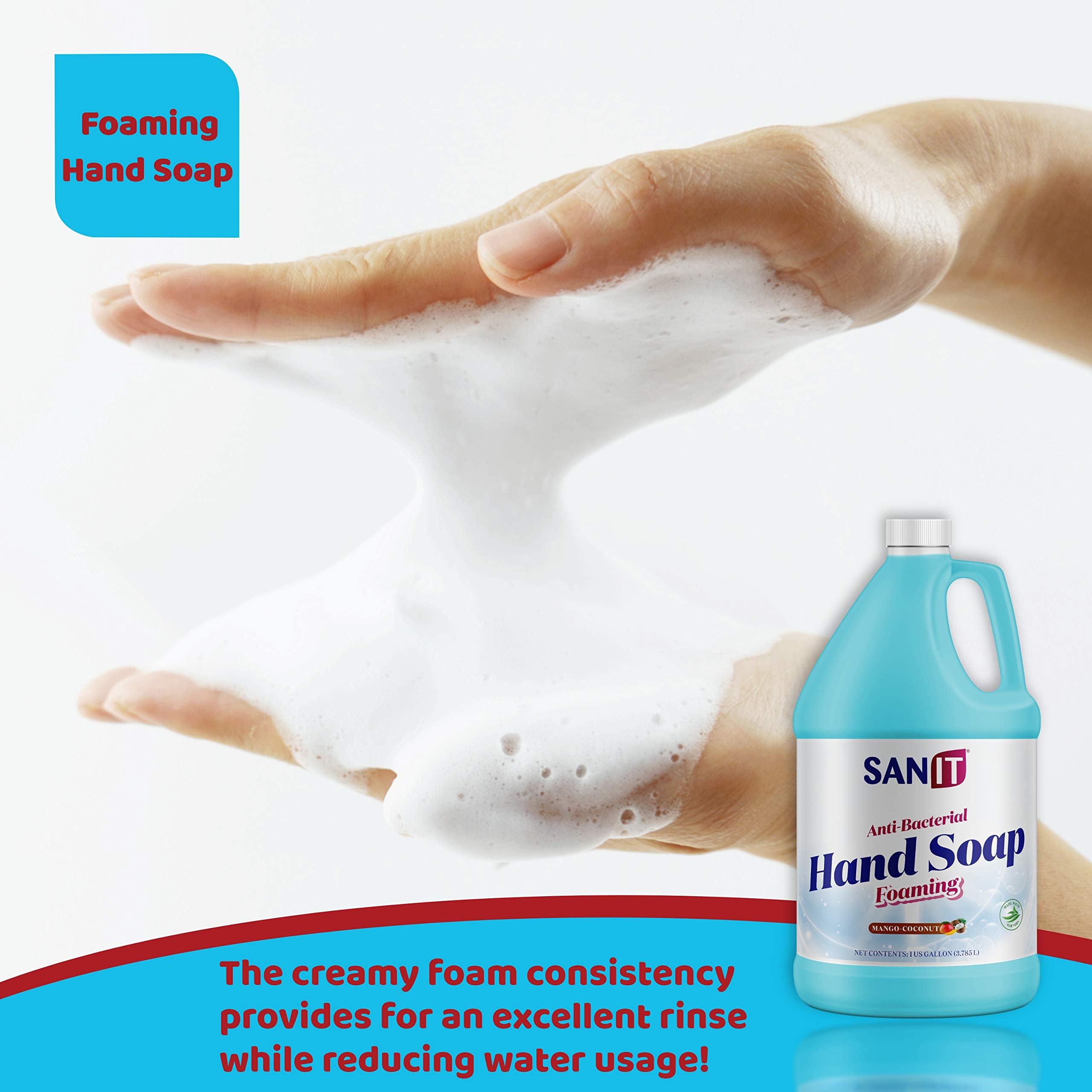 Sanit mango coconut scent enhances daily hand washing.