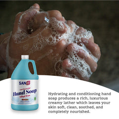 Sanit Silky Clean Aloe Vera gel close-up suggesting soothing formula.