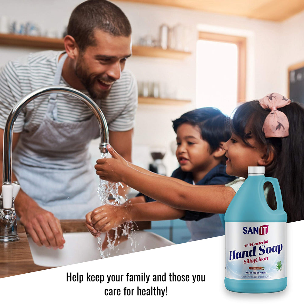Sanit Silky Clean gallon refill ready for frequent use.