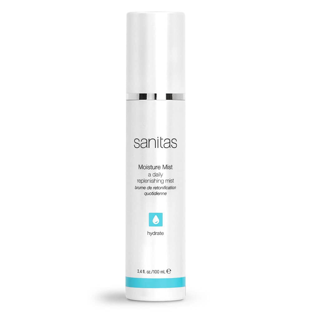 Sanitas Moisture Mist bottle pour for quick refresh and hydration boost